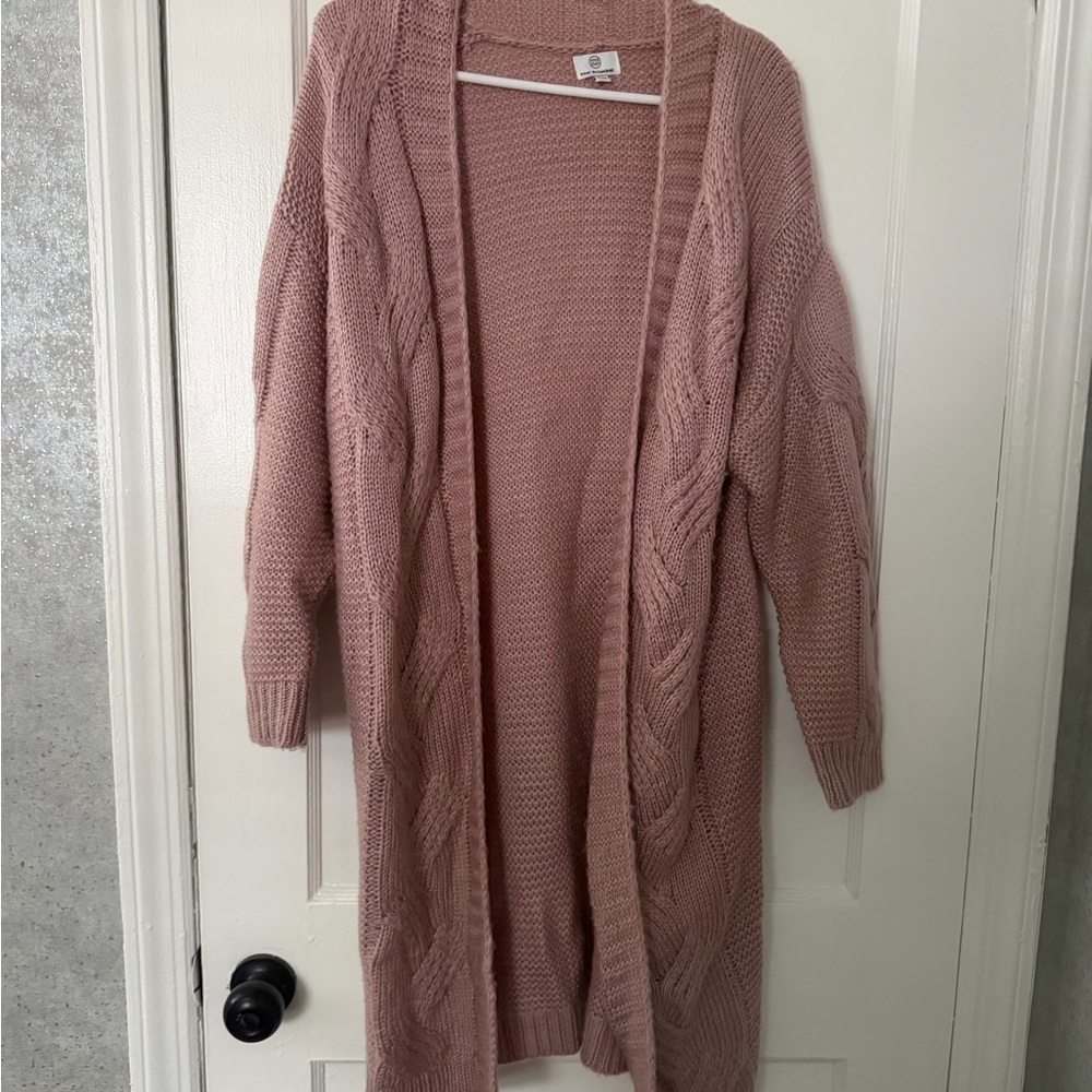 Elegant Mauve Open-Front Cardigan